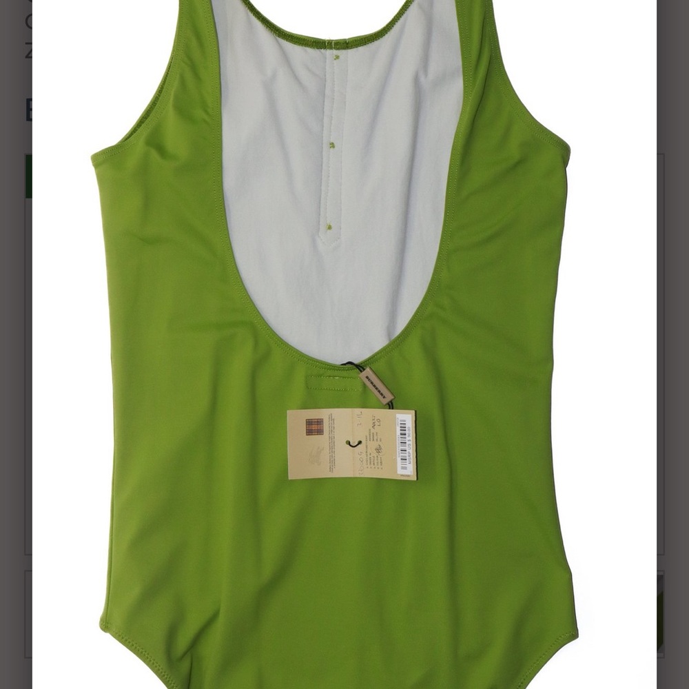 Burberry Lime Green One-Piece Swimsuit